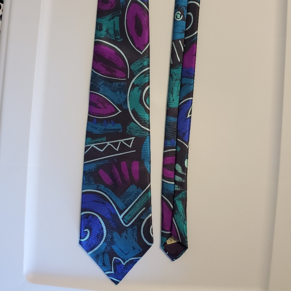 Vintage Mens Tie - Retro Costume Fun Colors Abstract Art Womens Mens - Picture 3 of 7